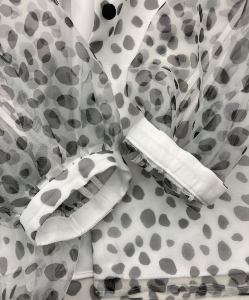 BORDERS at BALCONY（ボーダーズアットバルコニー）BORDERS at BALCONY (ボーダーズアットバルコニー) ORGANDY PRINTED BOUSE ホワイト サイズ:36の古着・服飾アイテム