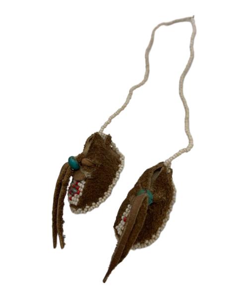 インディアンジュエリー（インディアンジュエリー）インディアンジュエリー (インディアンジュエリー) シェルビーズミニチュアブーツ ブラウンの古着・服飾アイテム