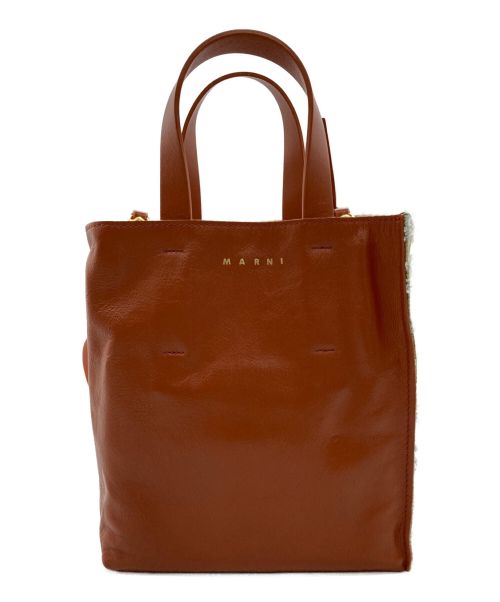 MARNI（マルニ）MARNI (マルニ) 2WAY MUSEO MINI ショルダーバッグ ブラウン×ホワイトの古着・服飾アイテム