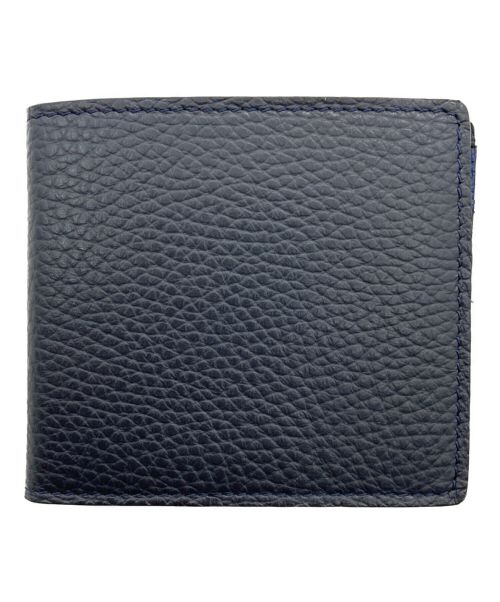 TOMOE（トモエ）TOMOE (トモエ) SHIPS (シップス) コンビレザー 二つ折りウォレット ブラック×ブルーの古着・服飾アイテム