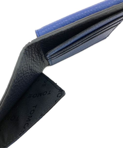 TOMOE（トモエ）TOMOE (トモエ) SHIPS (シップス) コンビレザー 二つ折りウォレット ブラック×ブルーの古着・服飾アイテム