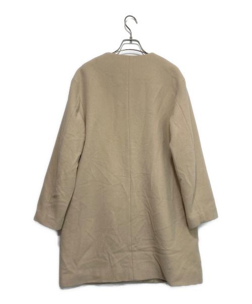 SHIPS any（シップスエニィ）SHIPS any (シップスエニィ) ウールブレンドノーカラーフックコート ベージュ サイズ:38の古着・服飾アイテム