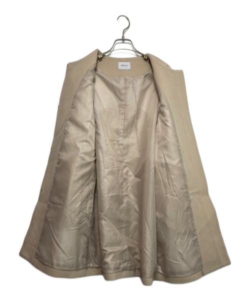 SHIPS any（シップスエニィ）SHIPS any (シップスエニィ) ウールブレンドノーカラーフックコート ベージュ サイズ:38の古着・服飾アイテム