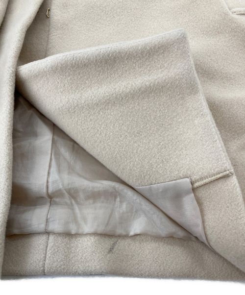 SHIPS any（シップスエニィ）SHIPS any (シップスエニィ) ウールブレンドノーカラーフックコート ベージュ サイズ:38の古着・服飾アイテム