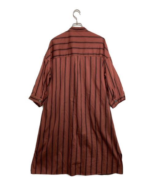 GALERIE VIE（ギャルリーヴィー）GALERIE VIE (ギャルリーヴィー) コットンコードクロス スタンドカラーワンピース ブラウン サイズ:38の古着・服飾アイテム