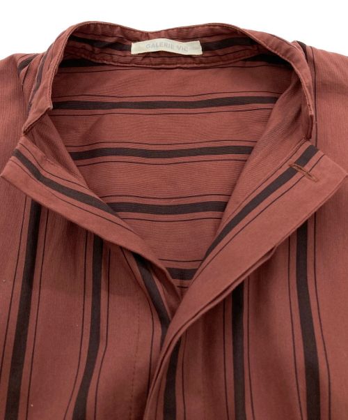 GALERIE VIE（ギャルリーヴィー）GALERIE VIE (ギャルリーヴィー) コットンコードクロス スタンドカラーワンピース ブラウン サイズ:38の古着・服飾アイテム