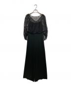 GRACE CONTINENTAL（グレースコンチネンタル）の古着「レーストップサロペット」｜ブラック