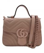 GUCCIグッチ）の古着「〔GGマーモント〕ミニ トップハンドルバッグ」｜ピンク