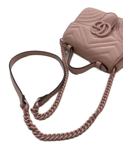 GUCCI（グッチ）GUCCI (グッチ) 〔GGマーモント〕ミニ トップハンドルバッグ ピンクの古着・服飾アイテム