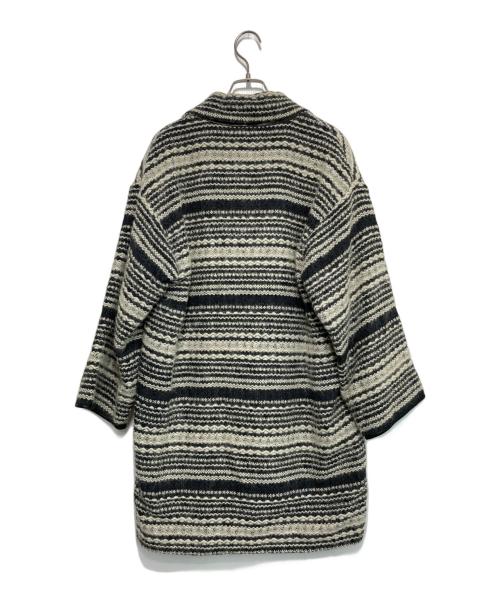 DIESEL Black Gold（ディーゼル ブラック ゴールド）DIESEL Black Gold (ディーゼル ブラック ゴールド) ウールロングコート ホワイト×ブラック サイズ:Sの古着・服飾アイテム