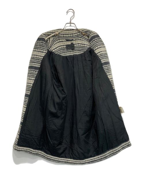 DIESEL Black Gold（ディーゼル ブラック ゴールド）DIESEL Black Gold (ディーゼル ブラック ゴールド) ウールロングコート ホワイト×ブラック サイズ:Sの古着・服飾アイテム