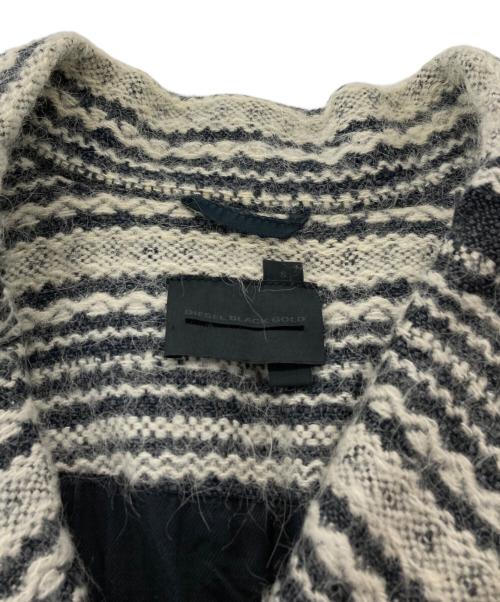 DIESEL Black Gold（ディーゼル ブラック ゴールド）DIESEL Black Gold (ディーゼル ブラック ゴールド) ウールロングコート ホワイト×ブラック サイズ:Sの古着・服飾アイテム