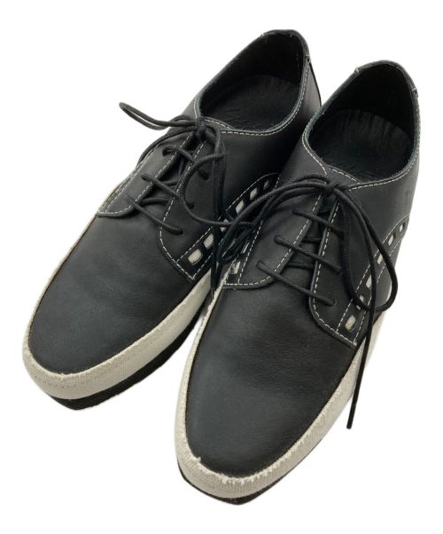 yohji yamamoto+noir（ヨウジヤマモトプリュスノアール）yohji yamamoto+noir (ヨウジヤマモトプリュスノアール) ドレスシューズ ブラック×ホワイト サイズ:2の古着・服飾アイテム