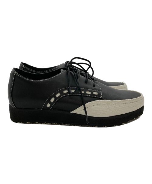 yohji yamamoto+noir（ヨウジヤマモトプリュスノアール）yohji yamamoto+noir (ヨウジヤマモトプリュスノアール) ドレスシューズ ブラック×ホワイト サイズ:2の古着・服飾アイテム