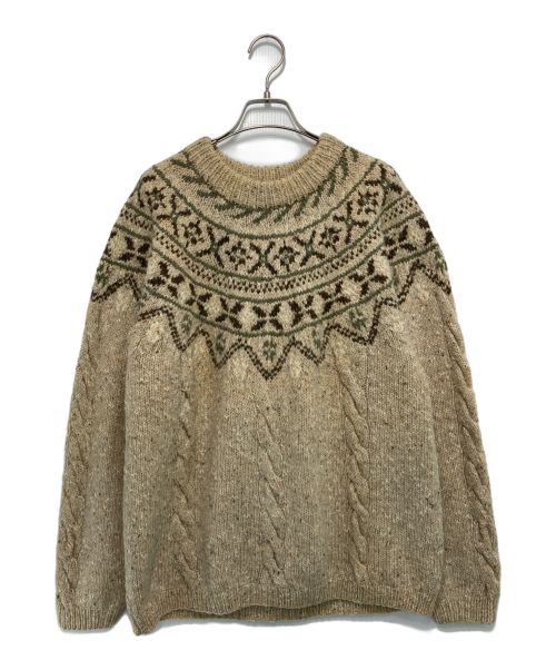 L.L.Bean（エルエルビーン）L.L.Bean (エルエルビーン) ラウンドヨークノルディックセーター ベージュ サイズ:Lの古着・服飾アイテム