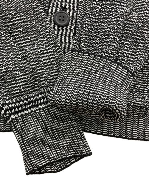saby（サバイ）saby (サバイ) PAPER KNIT CARDIGAN ブラック×ホワイト サイズ:Lの古着・服飾アイテム