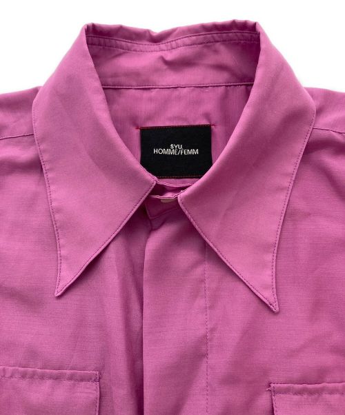 SYU.HOMME/FEMM（シュウオムフェム）SYU.HOMME/FEMM (シュウオムフェム) 4POCKET SLIT SHIRT バイオレット サイズ:2の古着・服飾アイテム