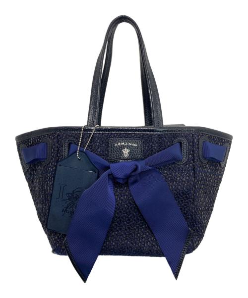 A.D.M.J.（エーディーエムジェイ）A.D.M.J. (エーディーエムジェイ) コンクルージョンリボンハンドバッグ ネイビーの古着・服飾アイテム