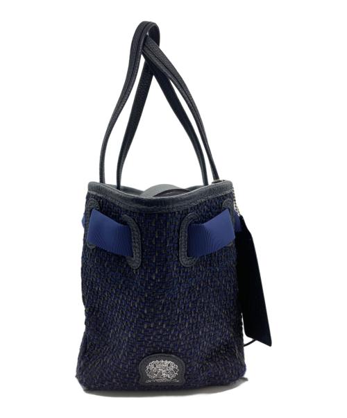 A.D.M.J.（エーディーエムジェイ）A.D.M.J. (エーディーエムジェイ) コンクルージョンリボンハンドバッグ ネイビーの古着・服飾アイテム