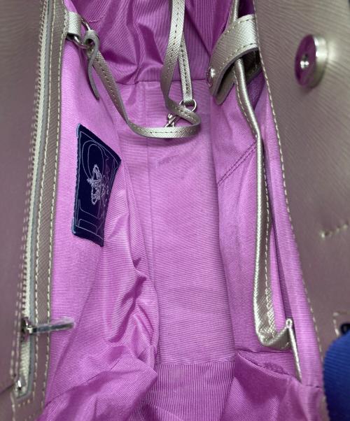 A.D.M.J.（エーディーエムジェイ）A.D.M.J. (エーディーエムジェイ) コンクルージョンリボンハンドバッグ ネイビーの古着・服飾アイテム