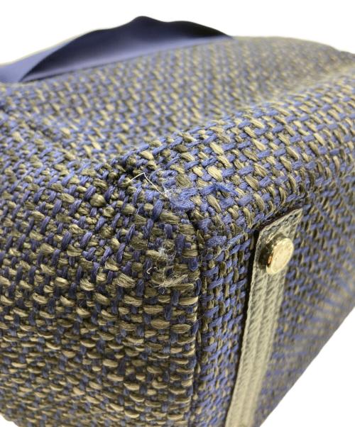 A.D.M.J.（エーディーエムジェイ）A.D.M.J. (エーディーエムジェイ) コンクルージョンリボンハンドバッグ ネイビーの古着・服飾アイテム