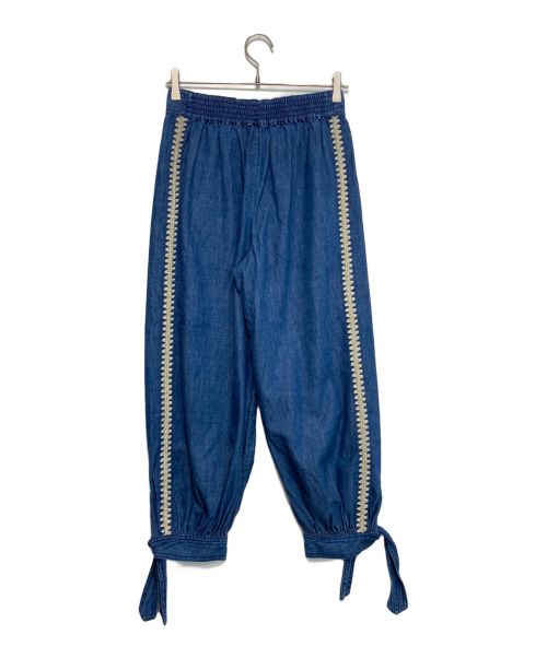 ZIMMERMANN（ジマーマン）ZIMMERMANN (ジマーマン) 刺繍トリムデニムパンツ インディゴ サイズ:OP 未使用品の古着・服飾アイテム