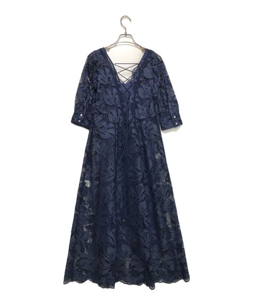 HER LIP TO（ハーリップトゥ）HER LIP TO (ハーリップトゥ) Back lace up Romantic Dress ネイビー サイズ:Mの古着・服飾アイテム