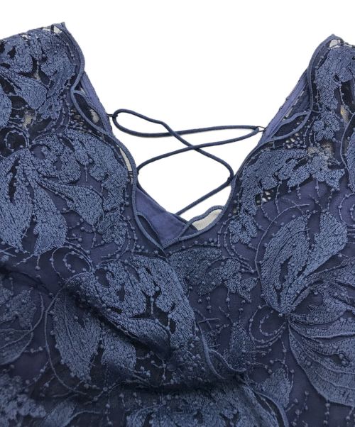 HER LIP TO（ハーリップトゥ）HER LIP TO (ハーリップトゥ) Back lace up Romantic Dress ネイビー サイズ:Mの古着・服飾アイテム