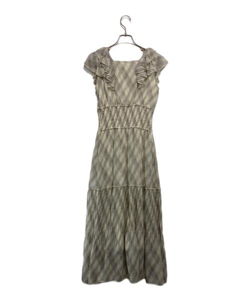 Snidel（スナイデル）Snidel (スナイデル) Sustainableプリントプリーツワンピース ベージュ サイズ:00 未使用品の古着・服飾アイテム