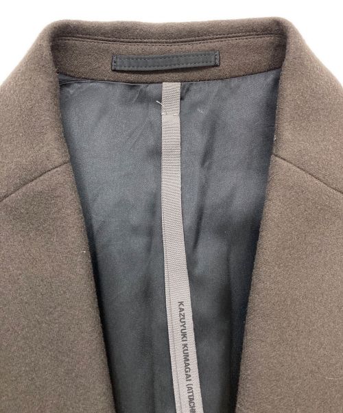 KAZUYUKI KUMAGAI ATTACHMENT（カズユキクマガイ アタッチメント）KAZUYUKI KUMAGAI ATTACHMENT (カズユキクマガイ アタッチメント) チェスターコート ブラウン サイズ:1の古着・服飾アイテム