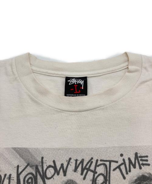 stussy（ステューシー）stussy (ステューシー) adidas (アディダス) Do you know what time it is Tee ホワイト サイズ:Lの古着・服飾アイテム