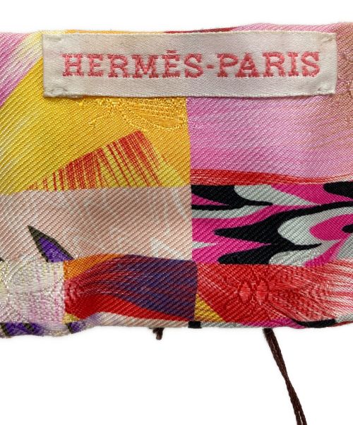 HERMES（エルメス）HERMES (エルメス) TWILLY MARBLE SILK/ツイリースカーフ ピンクの古着・服飾アイテム