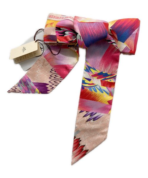 HERMES（エルメス）HERMES (エルメス) TWILLY MARBLE SILK/ツイリースカーフ ピンクの古着・服飾アイテム