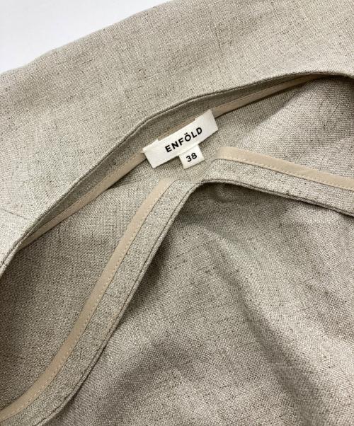 ENFOLD（エンフォルド）ENFOLD (エンフォルド) アシンメトリーノースリーブブラウス ベージュ サイズ:38の古着・服飾アイテム
