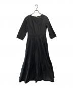 ne quittez pasヌキテパ）の古着「ポプリンソリッドピンタックワンピース」｜ブラック