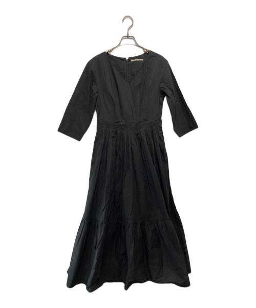 ne quittez pas（ヌキテパ）ne quittez pas (ヌキテパ) ポプリンソリッドピンタックワンピース ブラック サイズ:Sの古着・服飾アイテム