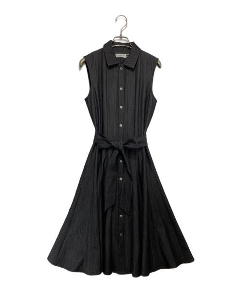 Calvin Klein（カルバンクライン）Calvin Klein (カルバンクライン) ベルト付きノースリーブワンピース グレー サイズ:4の古着・服飾アイテム