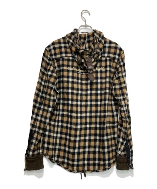 PPFM（ピーピーエフエム）PPFM (ピーピーエフエム) チェックジップパーカー ベージュ サイズ:Lの古着・服飾アイテム