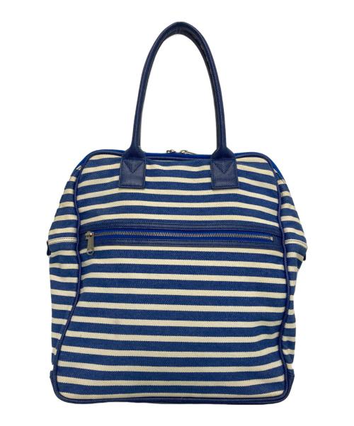 PORTER GIRL（ポーターガール）PORTER GIRL (ポーターガール) ボーダートートバッグ ブルーの古着・服飾アイテム