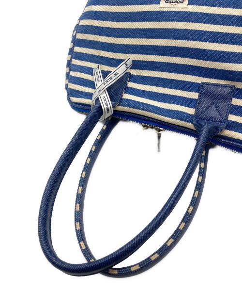 PORTER GIRL（ポーターガール）PORTER GIRL (ポーターガール) ボーダートートバッグ ブルーの古着・服飾アイテム