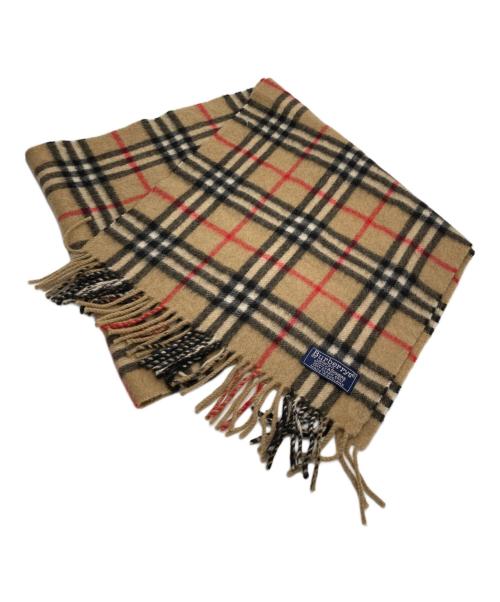 Burberry's（バーバリーズ）Burberry's (バーバリーズ) ノバチェックカシミアマフラー ベージュ×レッド サイズ:記載なしの古着・服飾アイテム