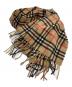 中古・古着 Burberry's (バーバリーズ) ノバチェックカシミアマフラー ベージュ×レッド サイズ:記載なし：5000円