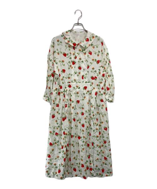 Jane Marple（ジェーンマープル）Jane Marple (ジェーンマープル) イチゴ柄ワンピース ホワイト サイズ:Mの古着・服飾アイテム