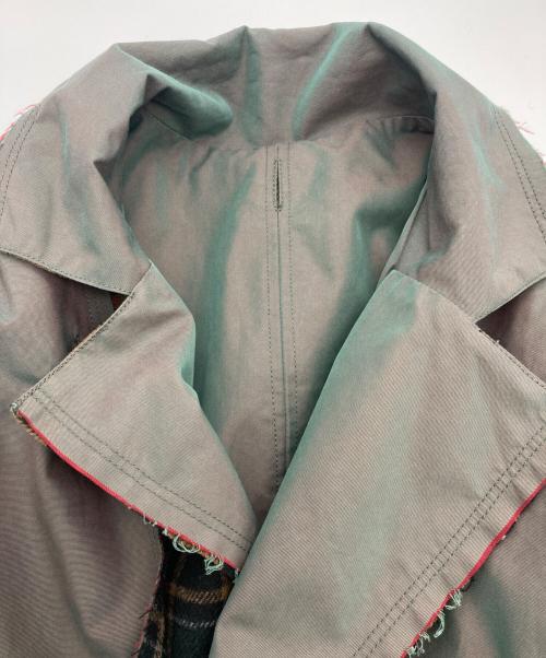 TOBILA（トビラ）tobila (トビラ) マルチウェイ　ツイル × ウール チェック リバーシブル コート グリーン×ブラウン サイズ:Mの古着・服飾アイテム