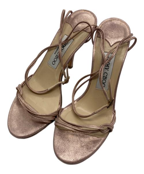 JIMMY CHOO（ジミーチュウ）JIMMY CHOO (ジミーチュウ) メタリック　ストラップミュール ピンク サイズ:35½の古着・服飾アイテム