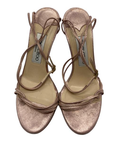 JIMMY CHOO（ジミーチュウ）JIMMY CHOO (ジミーチュウ) メタリック　ストラップミュール ピンク サイズ:35½の古着・服飾アイテム