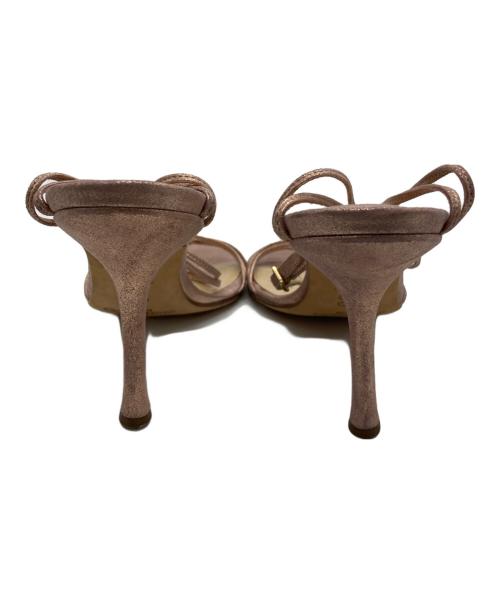 JIMMY CHOO（ジミーチュウ）JIMMY CHOO (ジミーチュウ) メタリック　ストラップミュール ピンク サイズ:35½の古着・服飾アイテム