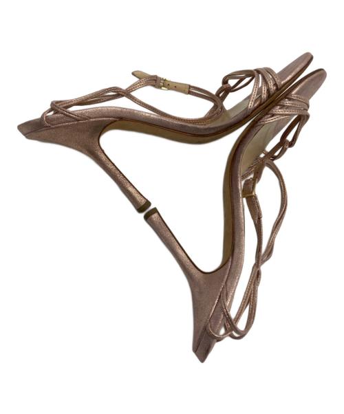 JIMMY CHOO（ジミーチュウ）JIMMY CHOO (ジミーチュウ) メタリック　ストラップミュール ピンク サイズ:35½の古着・服飾アイテム