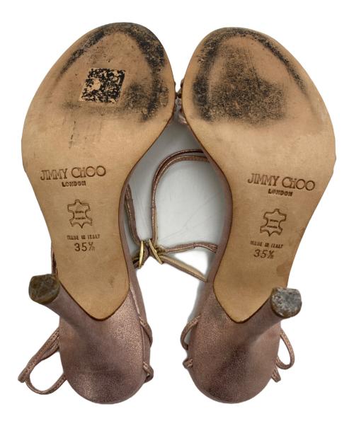 JIMMY CHOO（ジミーチュウ）JIMMY CHOO (ジミーチュウ) メタリック　ストラップミュール ピンク サイズ:35½の古着・服飾アイテム