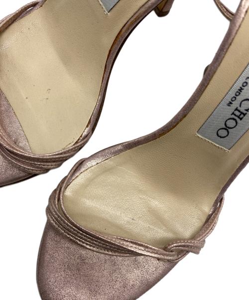 JIMMY CHOO（ジミーチュウ）JIMMY CHOO (ジミーチュウ) メタリック　ストラップミュール ピンク サイズ:35½の古着・服飾アイテム